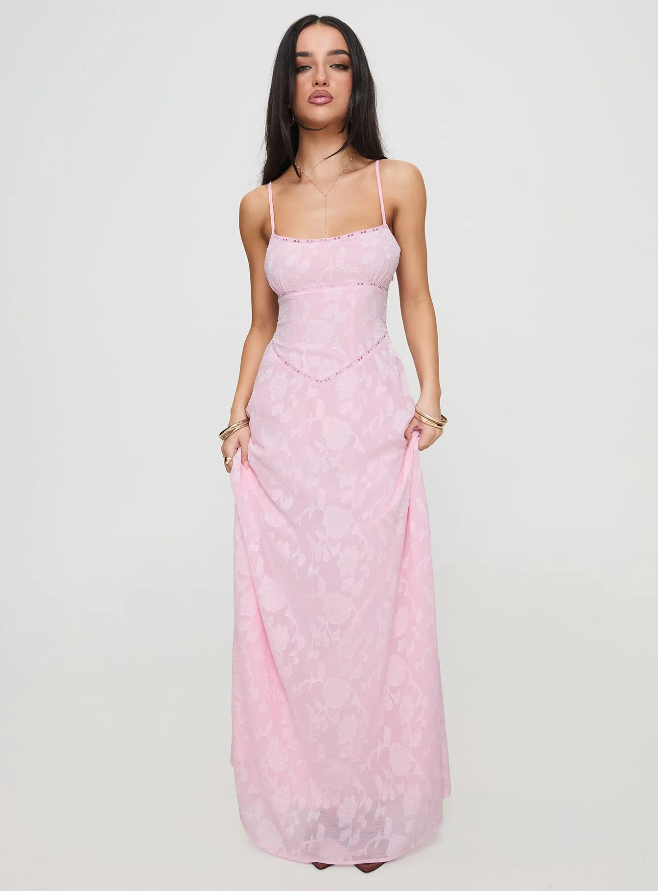 South Of France Maxi Dress Pink sold by Princess Polly product image thumbnail 2