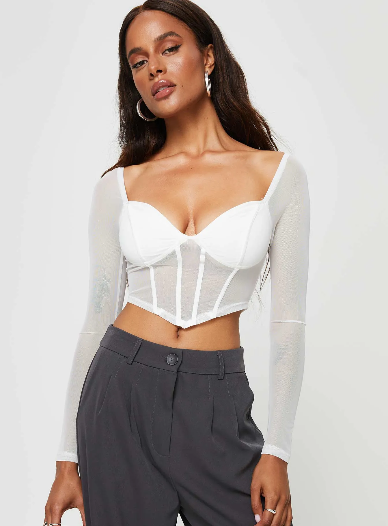 Maranta Long Sleeve Top White sold by Princess Polly product image thumbnail 2