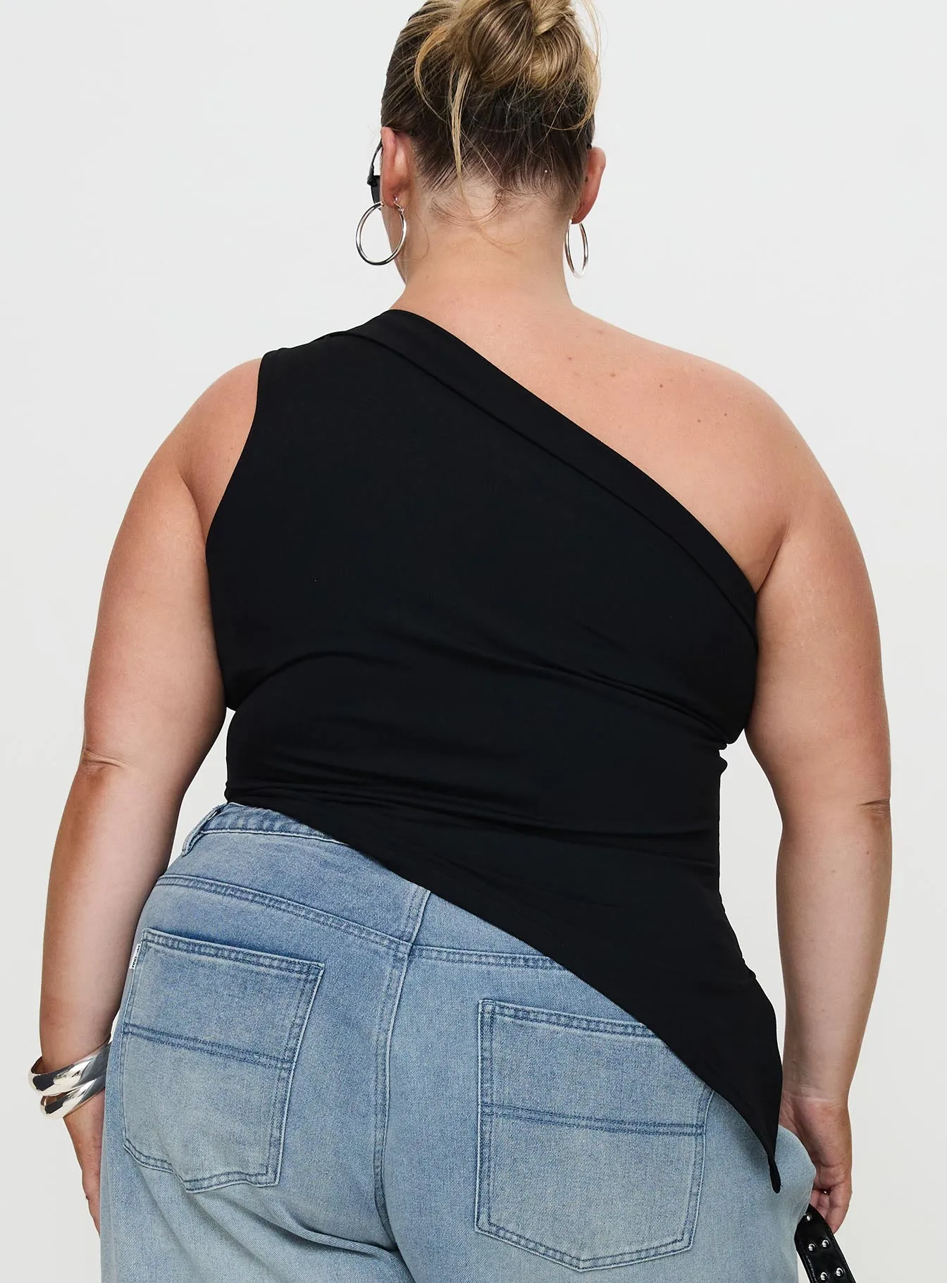 Lunah One Shoulder Top Black Curve sold by Princess Polly product image thumbnail 5