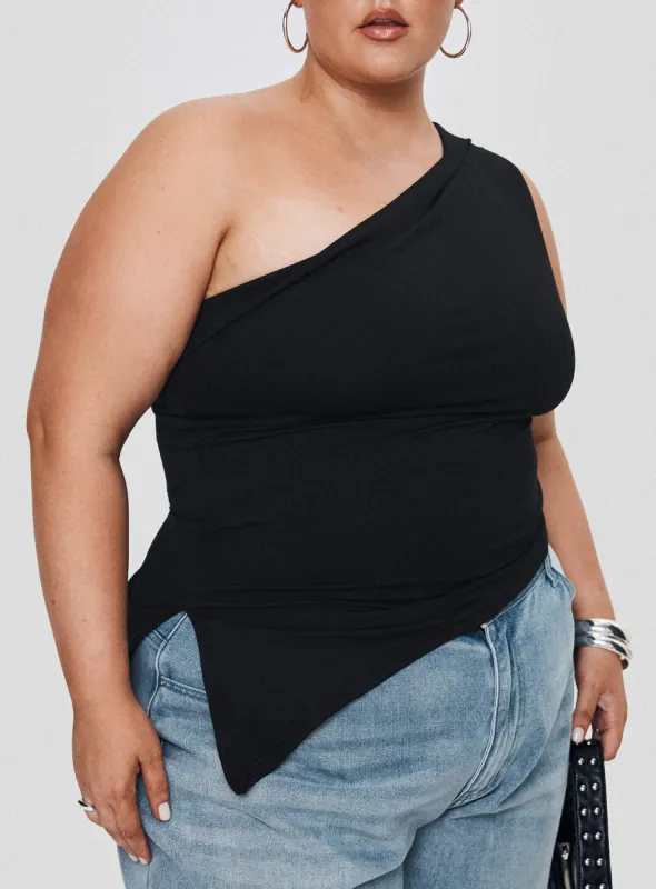Lunah One Shoulder Top Black Curve sold by Princess Polly