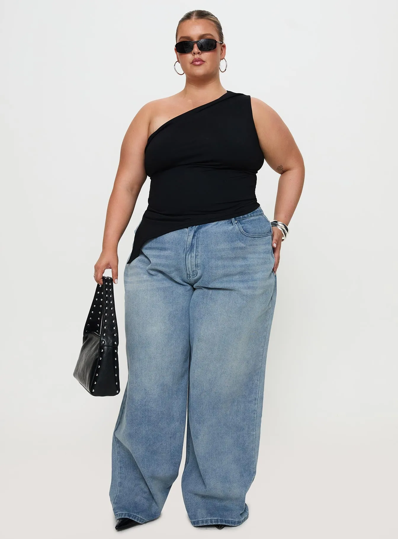 Lunah One Shoulder Top Black Curve sold by Princess Polly product image thumbnail 3