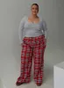 In The Morning Sleep Pant Red Check Curve sold by Princess Polly