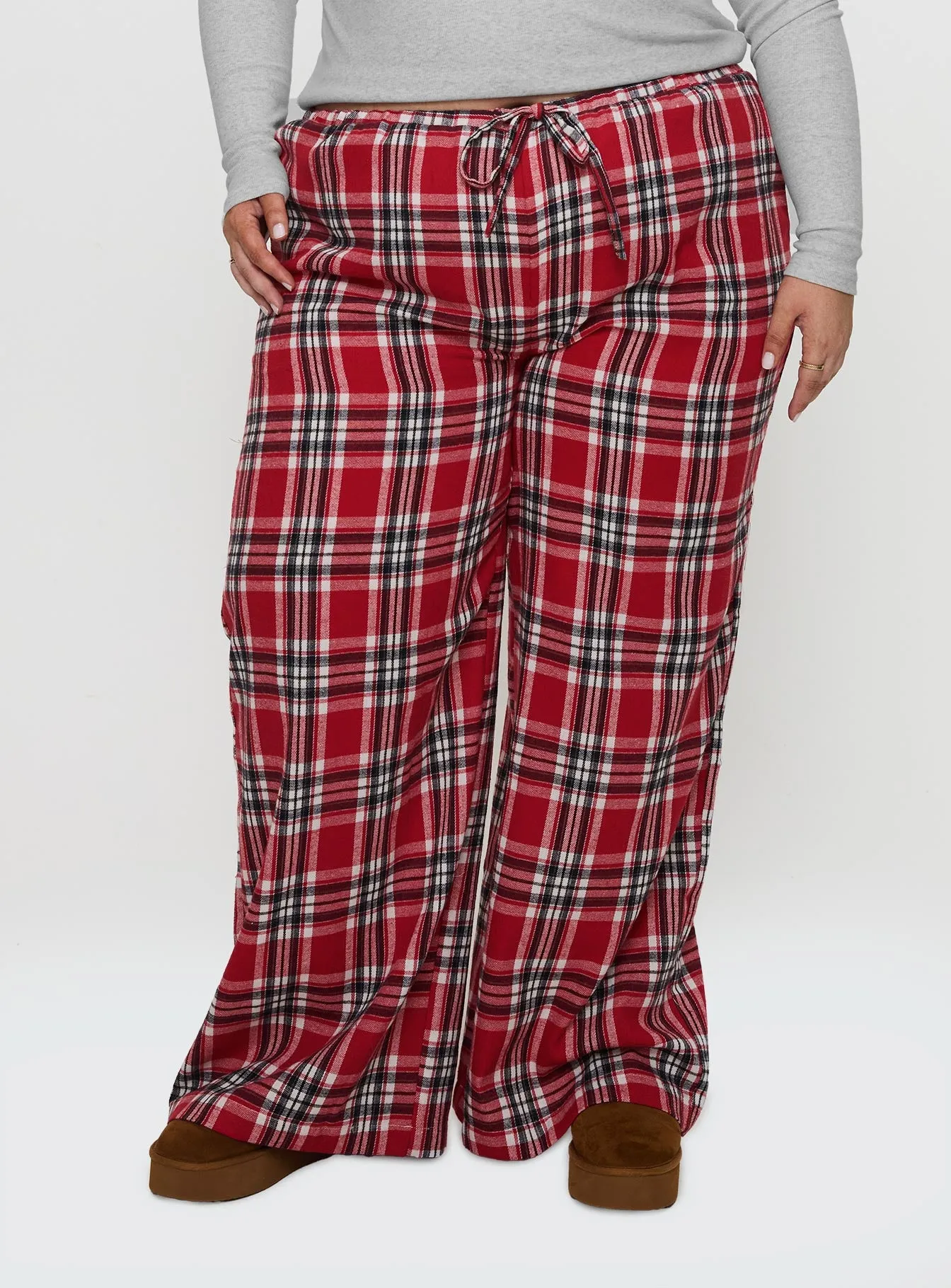 In The Morning Sleep Pant Red Check Curve sold by Princess Polly product image thumbnail 2