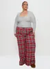 In The Morning Sleep Pant Red Check Curve sold by Princess Polly