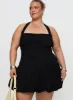 Gigli Bubble Hem Mini Dress Black Curve sold by Princess Polly