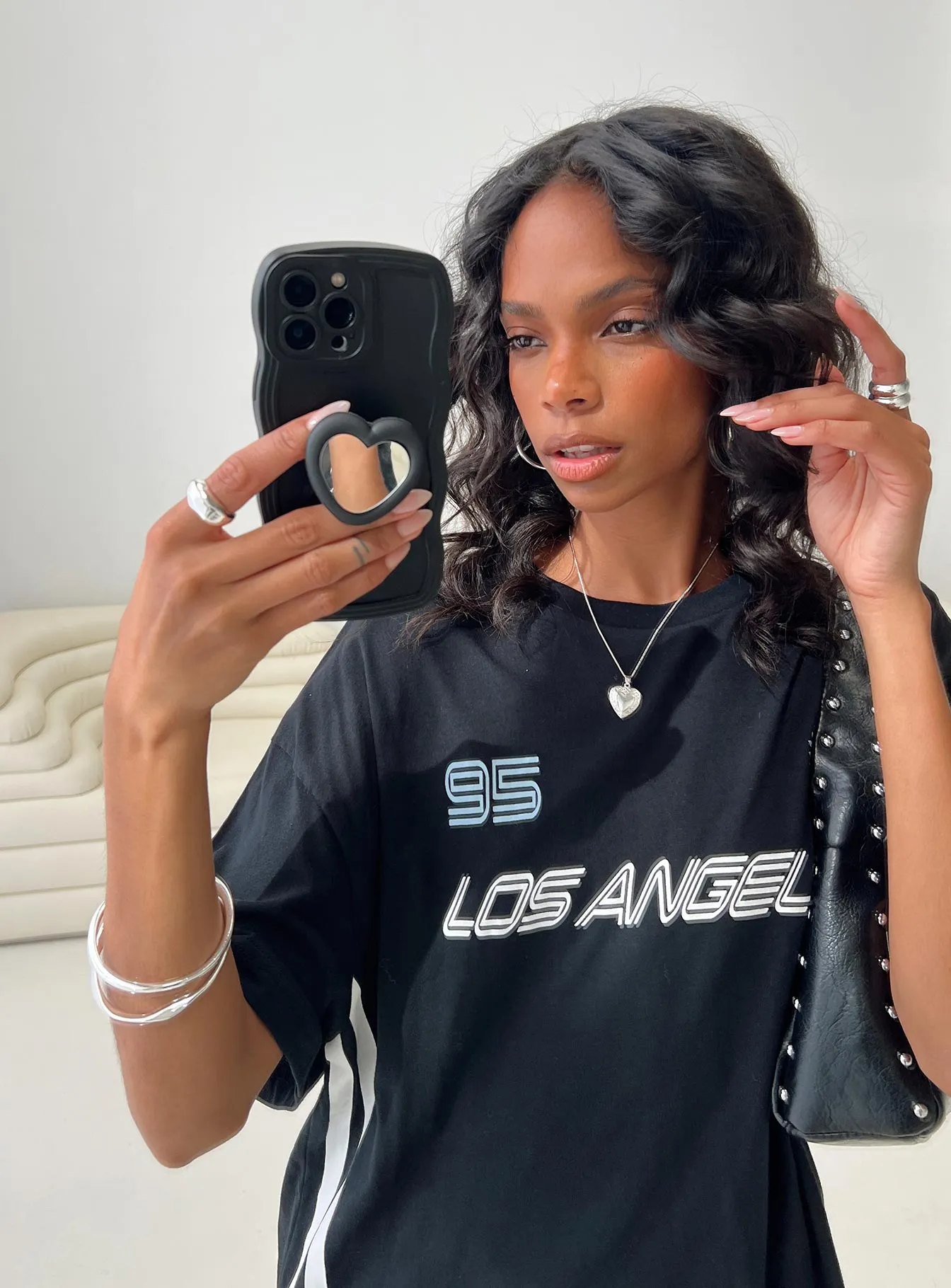 Full Of Heart Iphone Case Black sold by Princess Polly