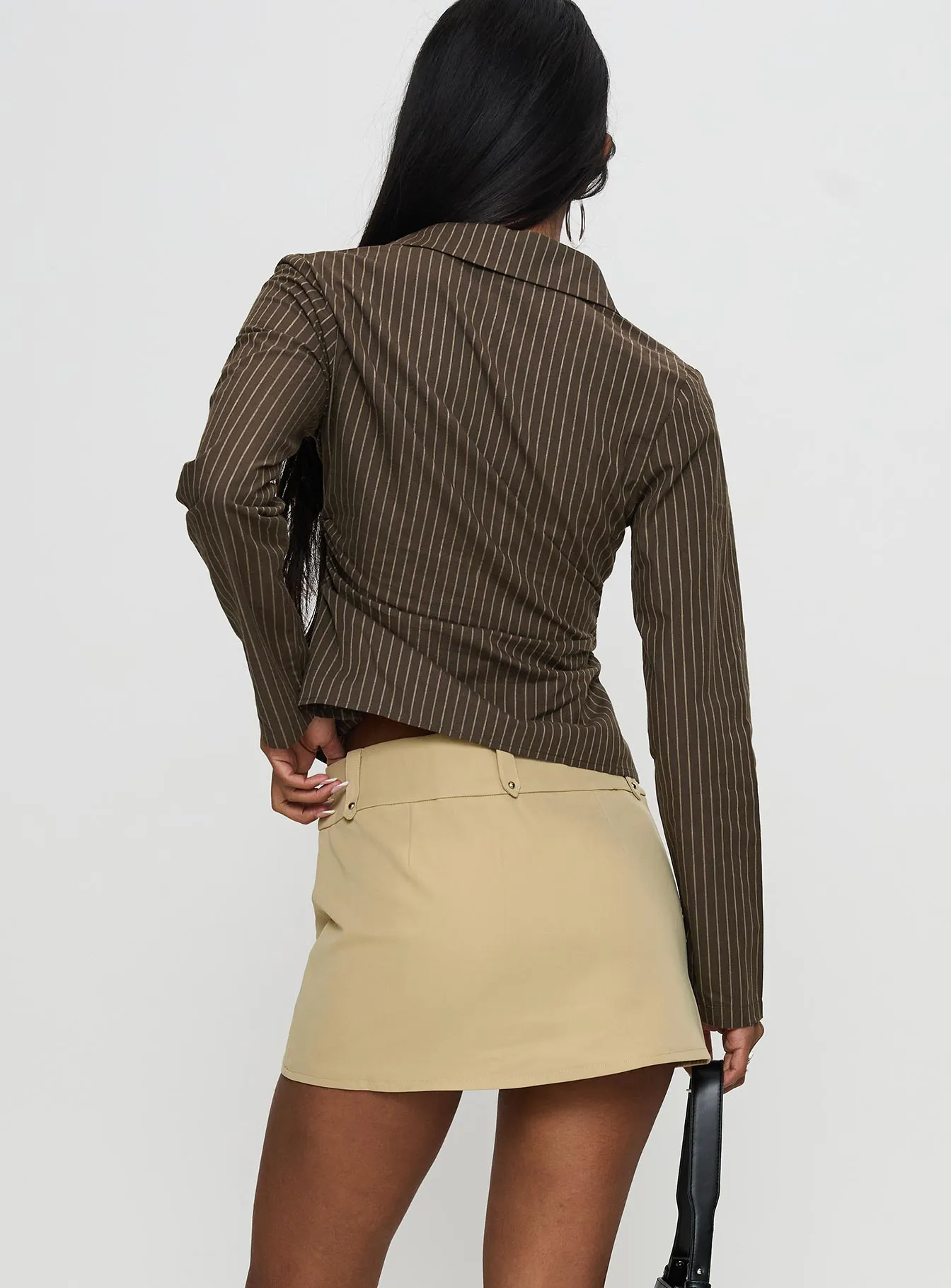 Caitlan Mini Skirt Beige sold by Princess Polly product image thumbnail 5