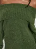 Parkley Boucle Off The Shoulder Sweater Olive sold by Princess Polly