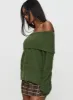 Parkley Boucle Off The Shoulder Sweater Olive sold by Princess Polly