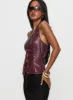 I've Been There Faux Leather Halter Top Red sold by Princess Polly