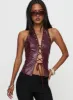I've Been There Faux Leather Halter Top Red sold by Princess Polly