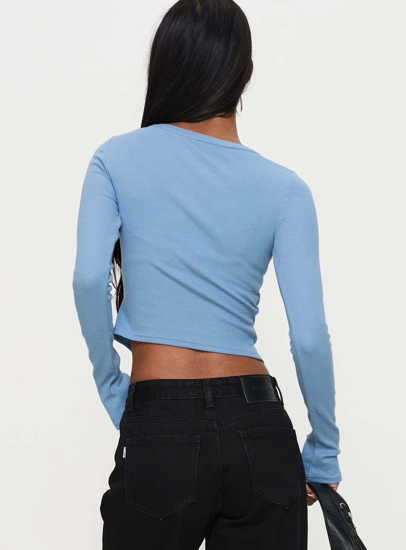 Baseline Button Up Long Sleeve Top Blue sold by Princess Polly product image thumbnail 4