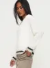 Federation V Neck Knit Sweater White sold by Princess Polly