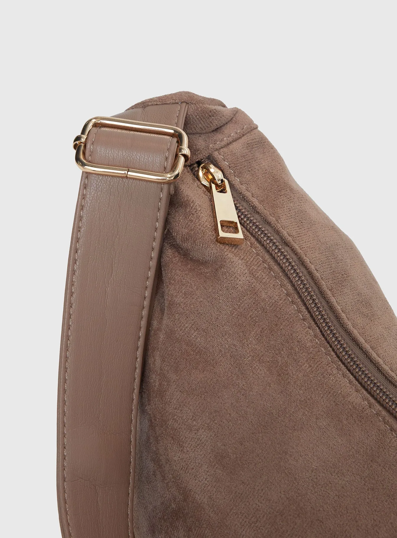 Ransom Faux Suede Shoulder Bag Taupe sold by Princess Polly product image thumbnail 3