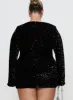 Vinelle Long Sleeve Mini Dress Black Curve sold by Princess Polly