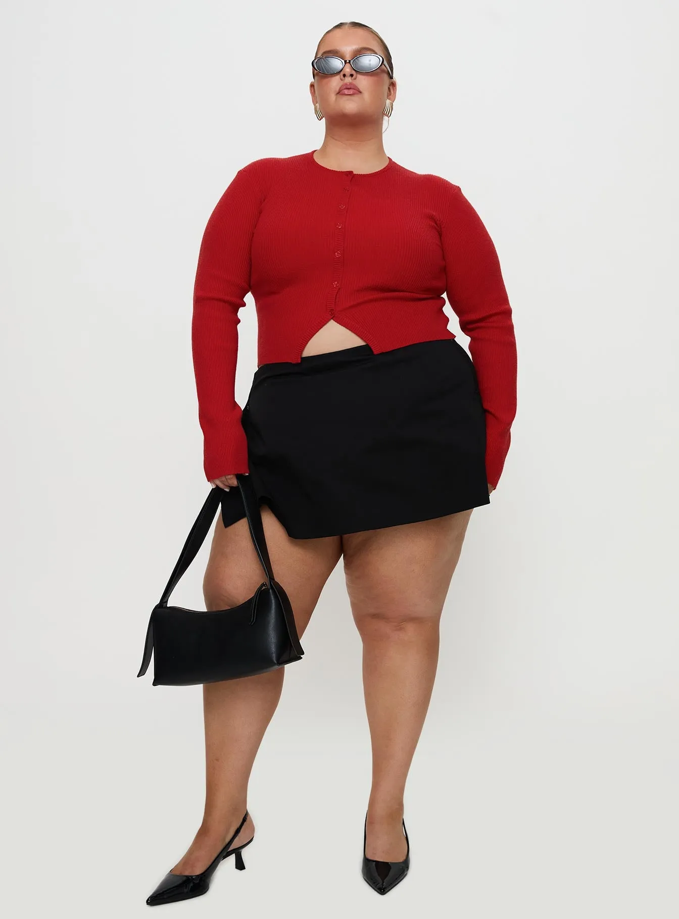 Suzu Long Sleeve Knit Top Red Curve sold by Princess Polly product image thumbnail 3