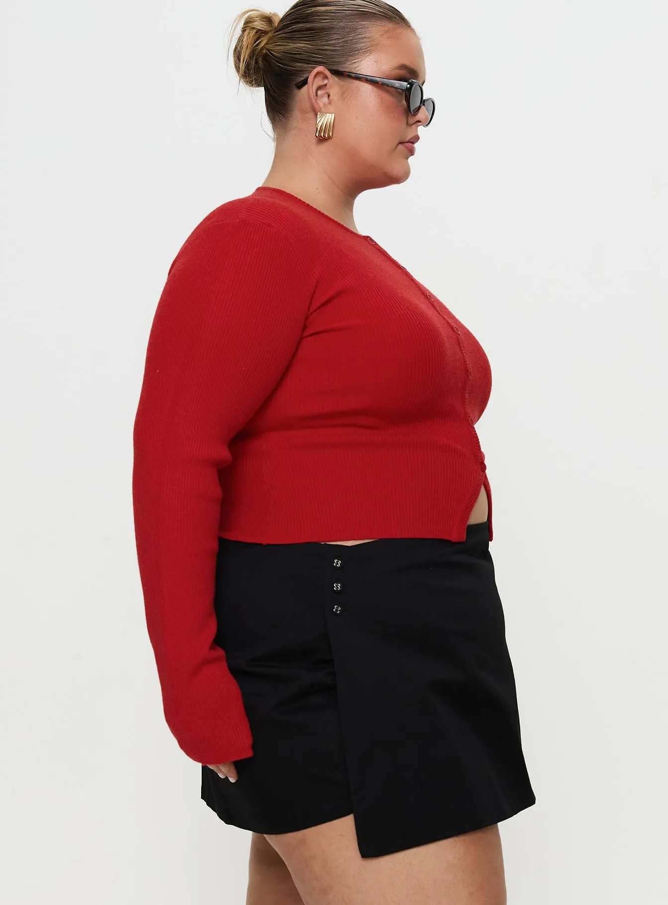 Suzu Long Sleeve Knit Top Red Curve sold by Princess Polly product image thumbnail 4