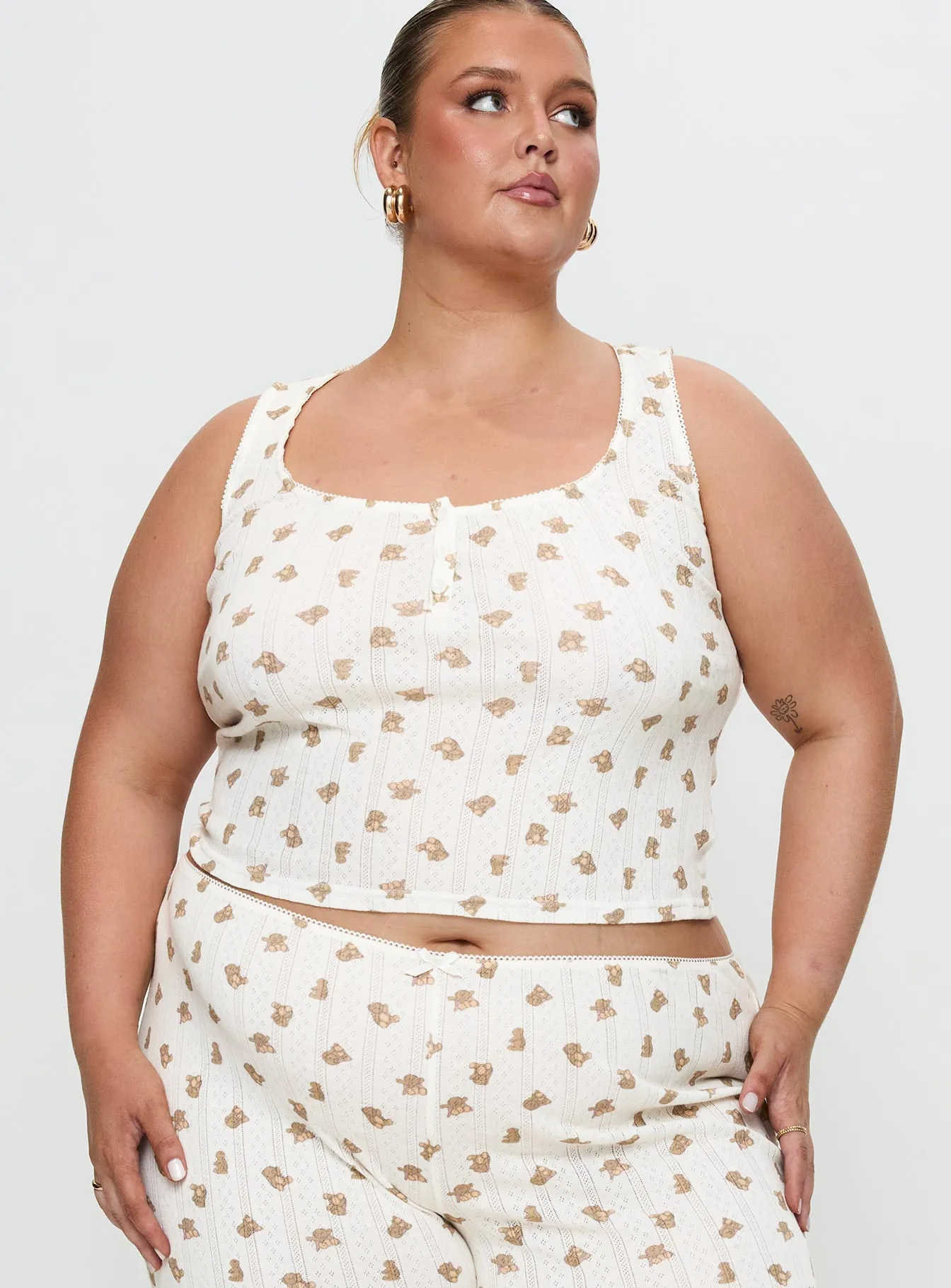 Sleepytea Pointelle Sleep Tank Top Multi Curve sold by Princess Polly product image thumbnail 2