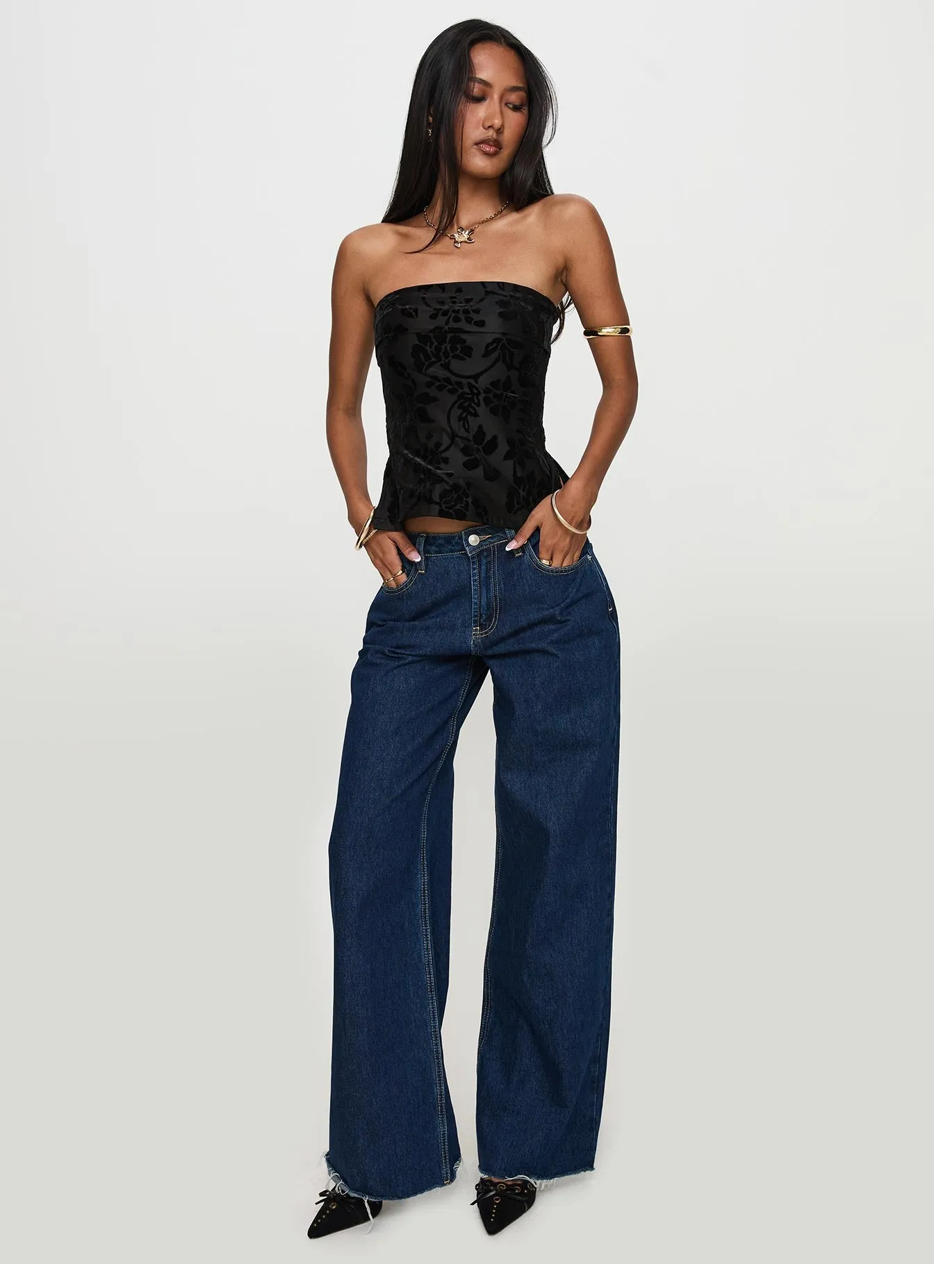 Attlee Strapless Top Black Floral sold by Princess Polly product image thumbnail 2