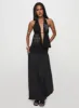 Gezabele Asymmetrical Maxi Skirt Black sold by Princess Polly
