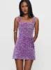 Miss Me Sequin Mini Dress Purple sold by Princess Polly