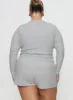 Sleepytea Rib Sleep Long Sleeve Top Grey Curve sold by Princess Polly