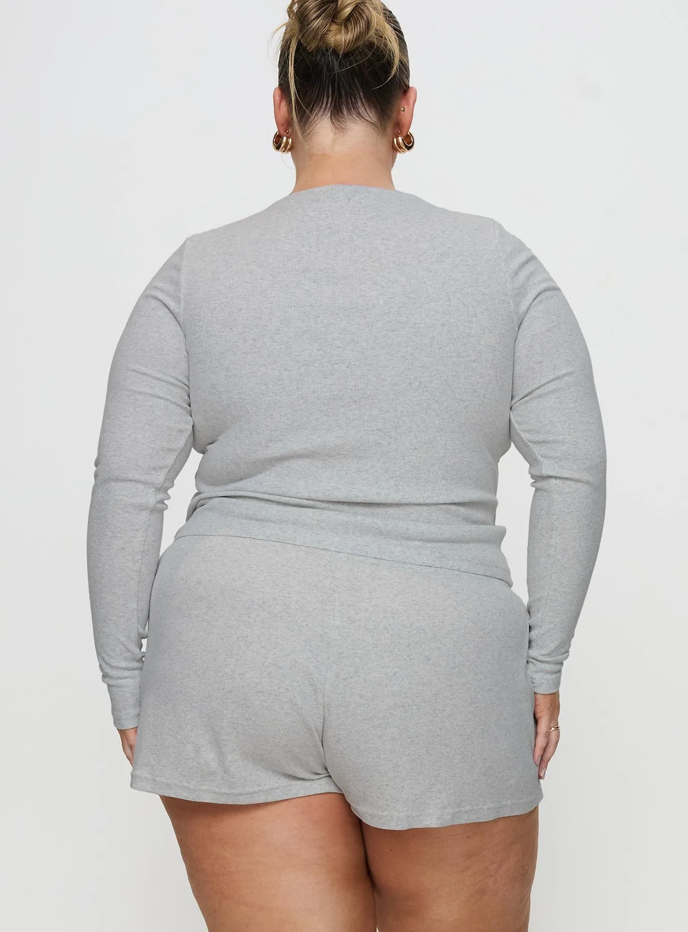 Sleepytea Rib Sleep Long Sleeve Top Grey Curve sold by Princess Polly product image thumbnail 5