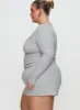 Sleepytea Rib Sleep Long Sleeve Top Grey Curve sold by Princess Polly