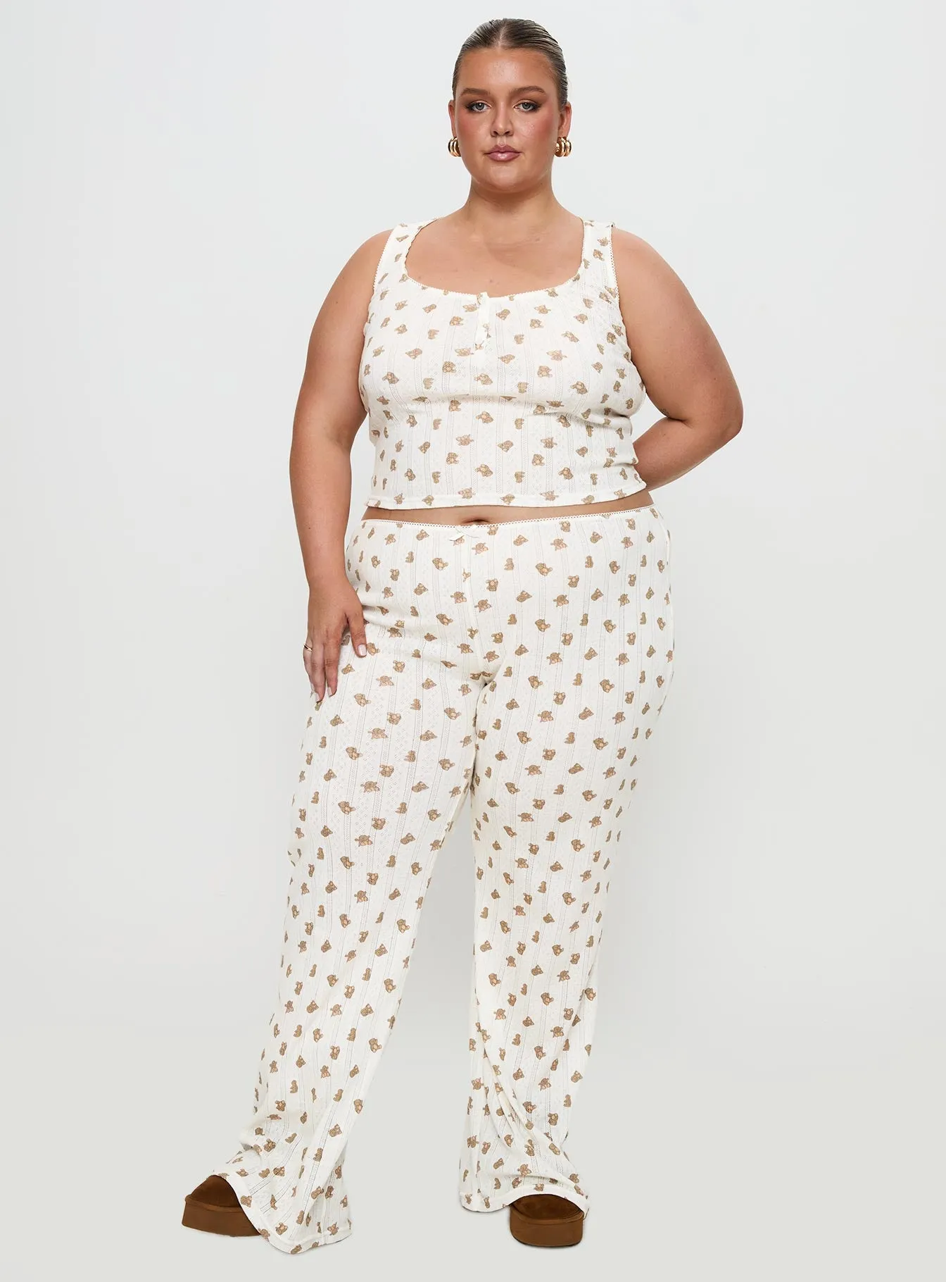 Sleepytea Pointelle Sleep Pant Multi Curve sold by Princess Polly product image thumbnail 3