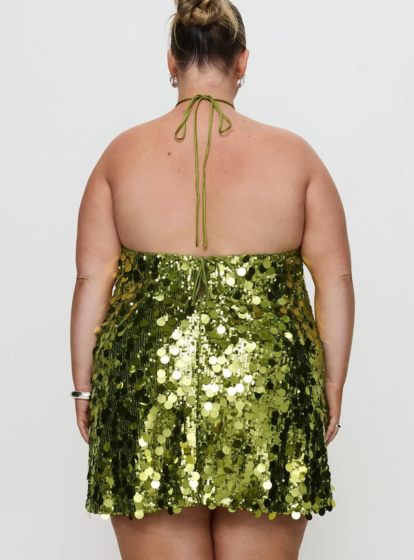 Fluorescents Halter Mini Dress Green Curve sold by Princess Polly product image thumbnail 5