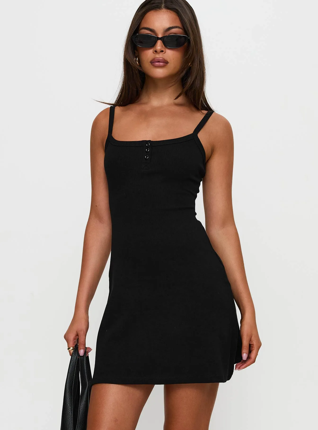 Baseline Rib Mini Dress Black sold by Princess Polly product image thumbnail 2