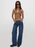 Everlong Mid Rise Wide Leg Jeans Dark Blue Wash sold by Princess Polly