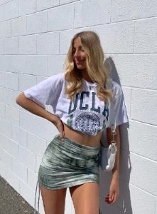 Sabotage Mini Skirt Green sold by Princess Polly