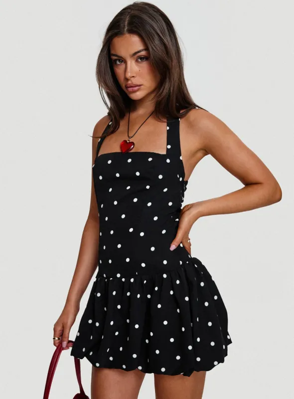 Gigli Bubble Hem Mini Dress Polka Dot sold by Princess Polly