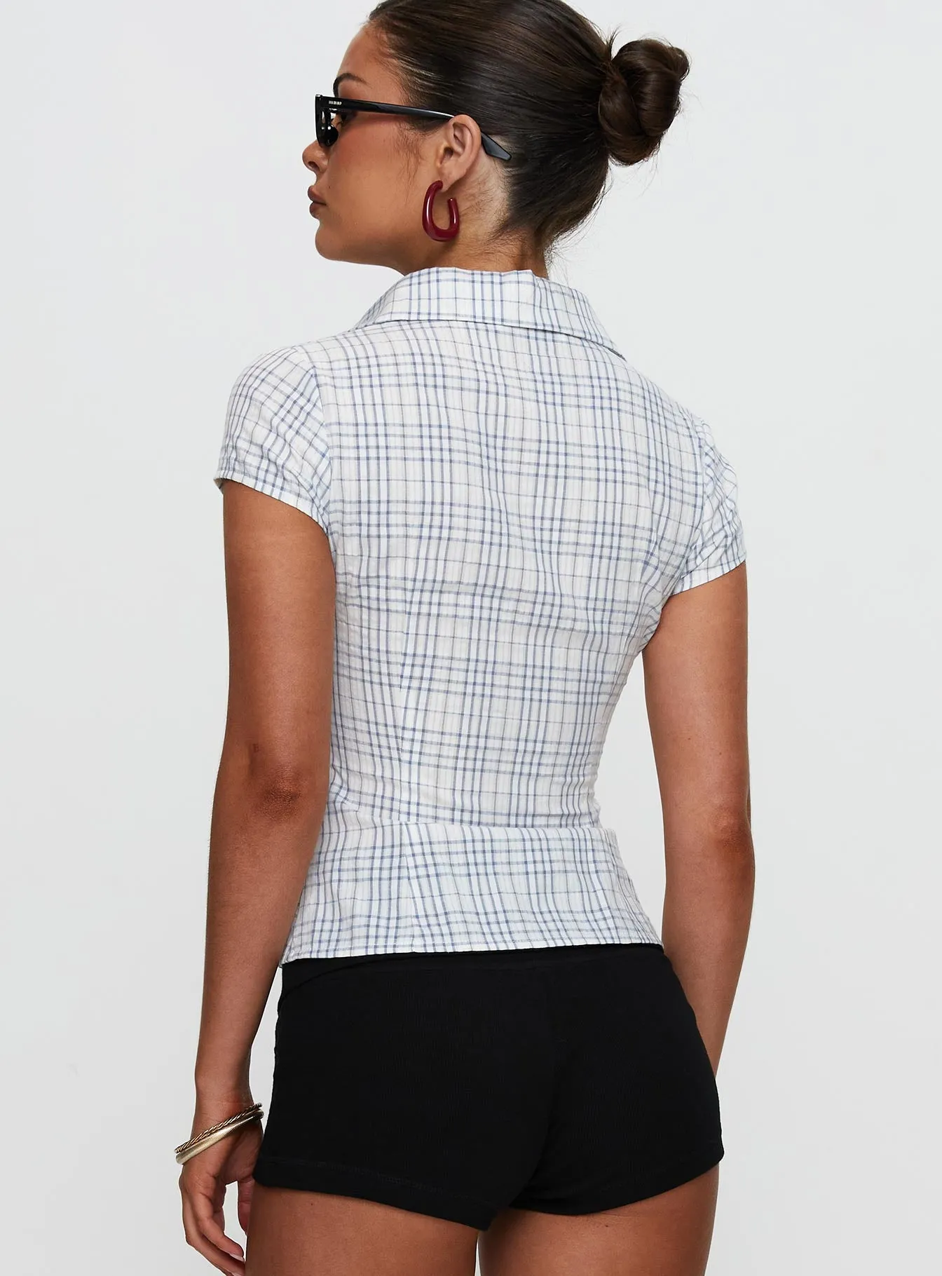 Cottesloe Blouse Top Blue Check sold by Princess Polly product image thumbnail 5