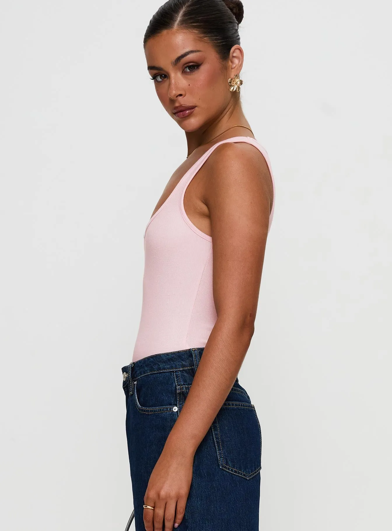 Baseline Rib Bodysuit Pink sold by Princess Polly product image thumbnail 4
