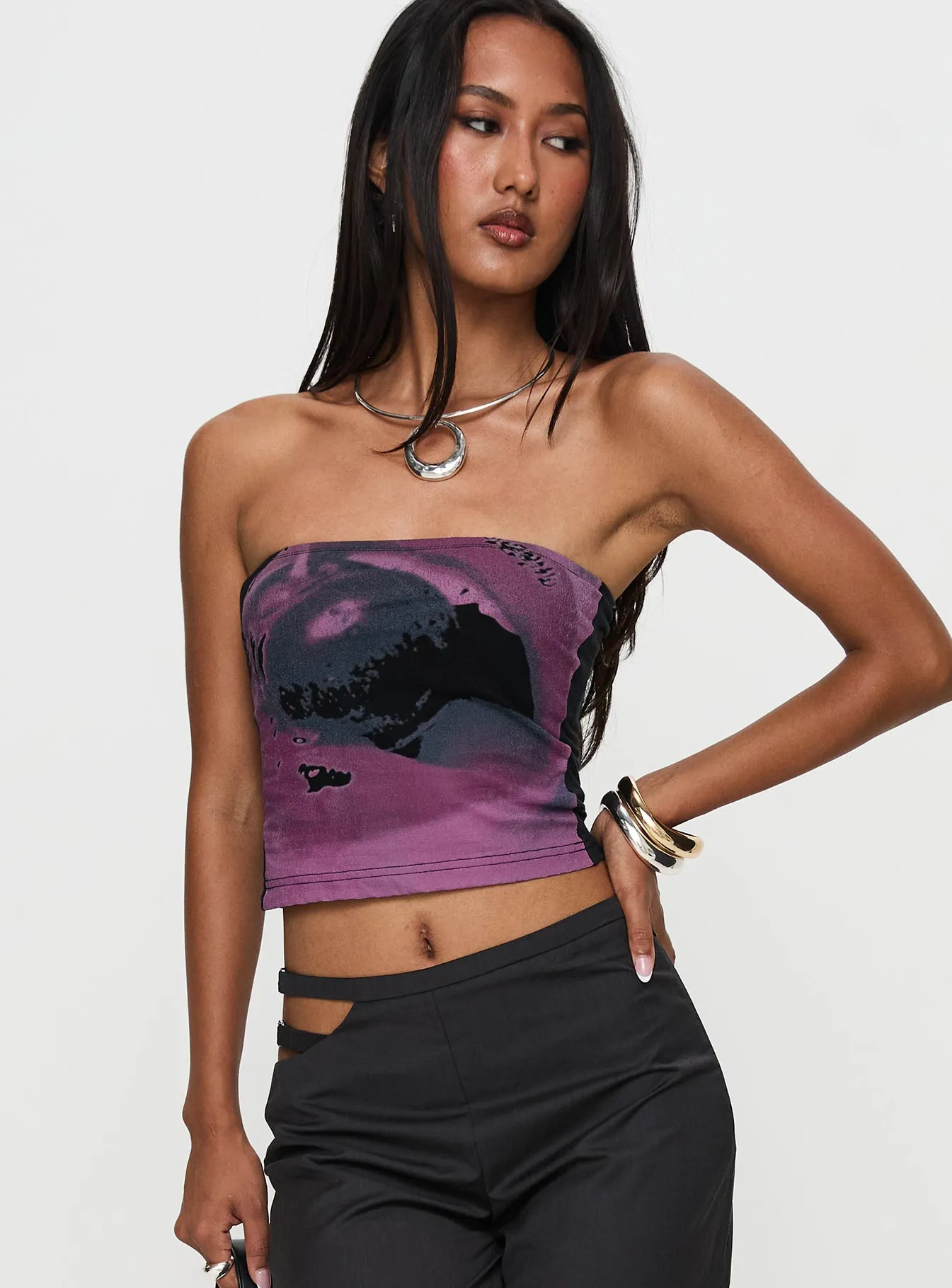 Cherry Lips Tube Top Multi sold by Princess Polly