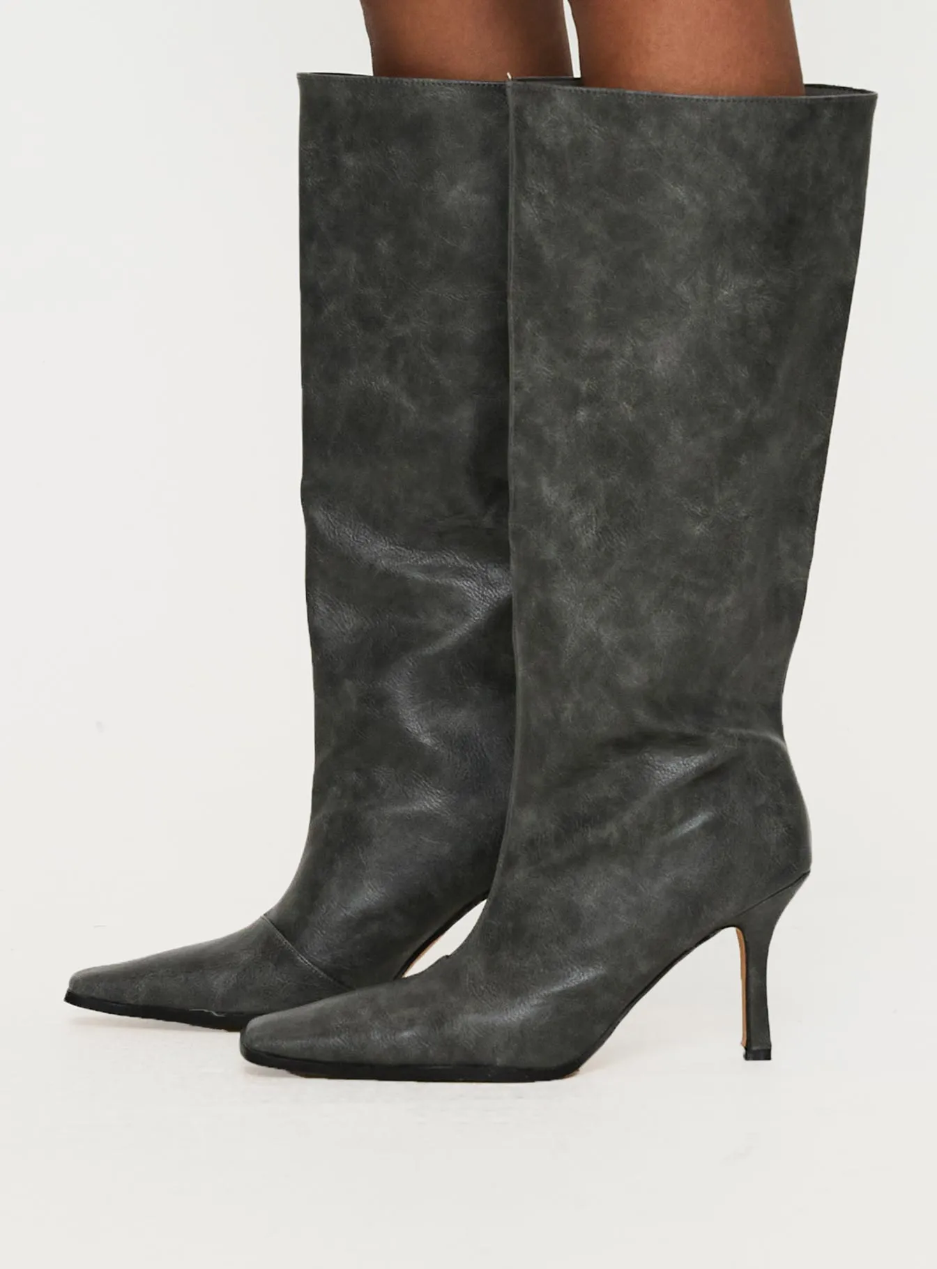 Cecil Knee High Boots Charcoal sold by Princess Polly product image thumbnail 3