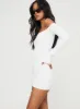 Parisa Long Sleeve Mini Dress White sold by Princess Polly