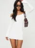 Parisa Long Sleeve Mini Dress White sold by Princess Polly