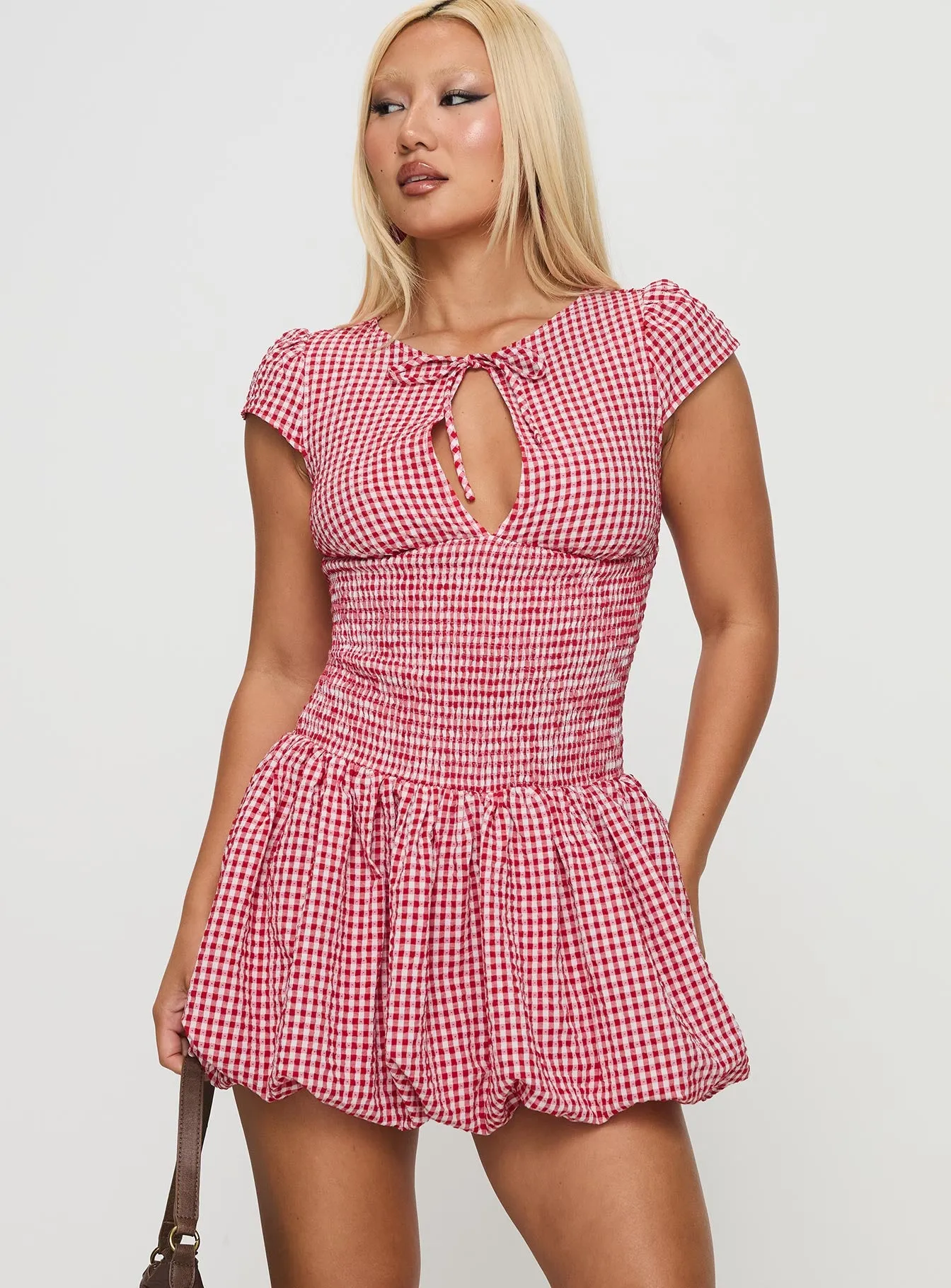 Ladybug Gingham Mini Dress Red sold by Princess Polly product image thumbnail 2