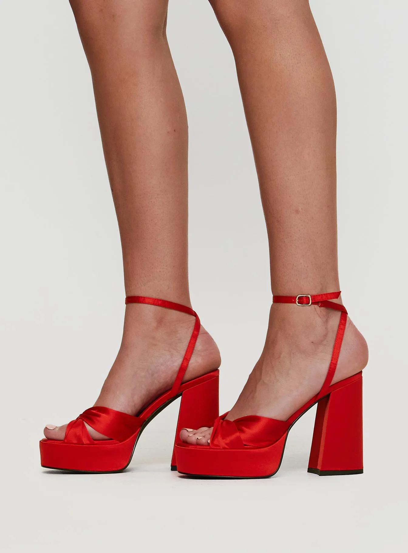 Everlasting Satin Platform Heels Red sold by Princess Polly product image thumbnail 3