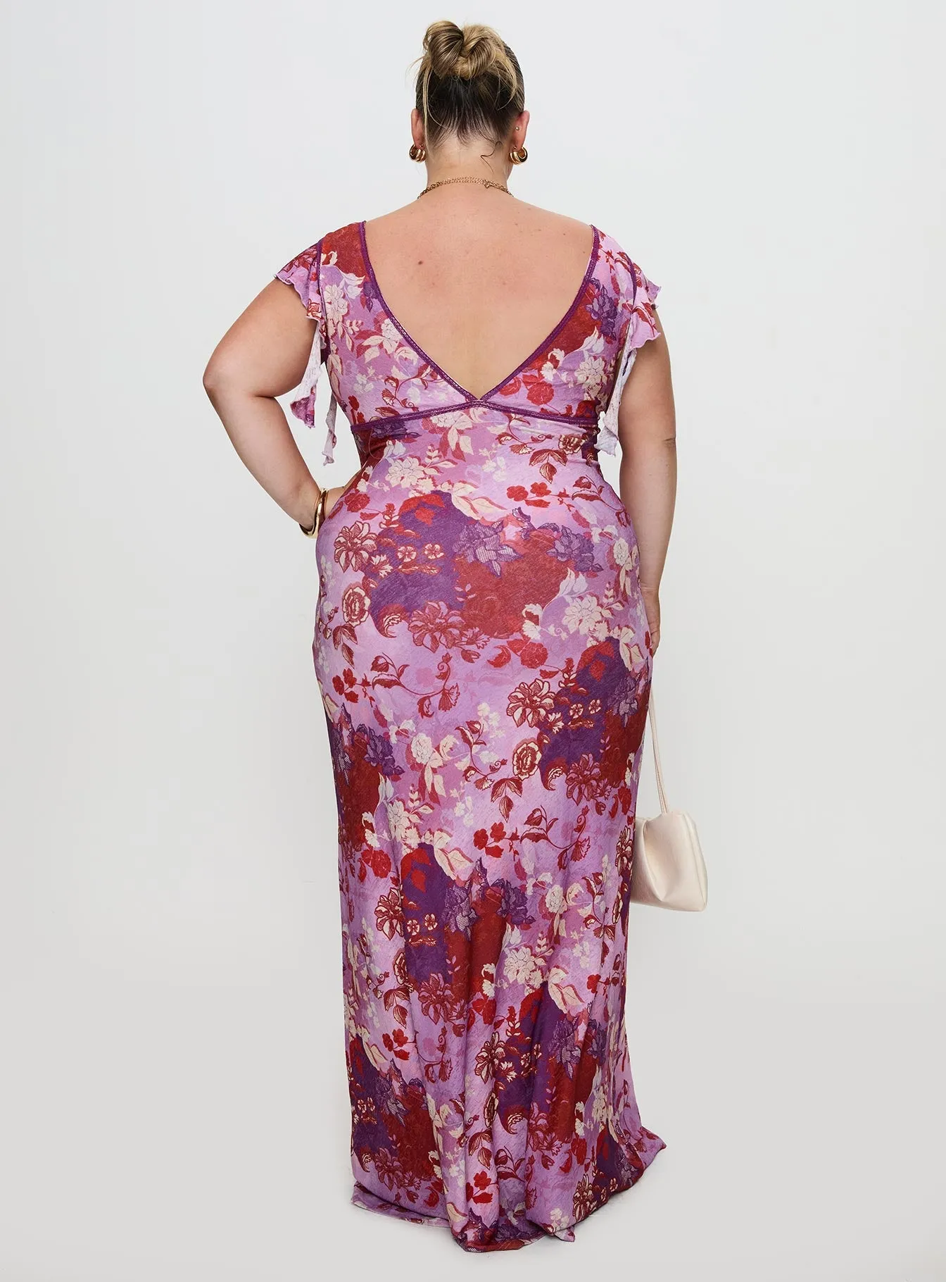 Soleila Maxi Dress Purple Multi Curve sold by Princess Polly product image thumbnail 5