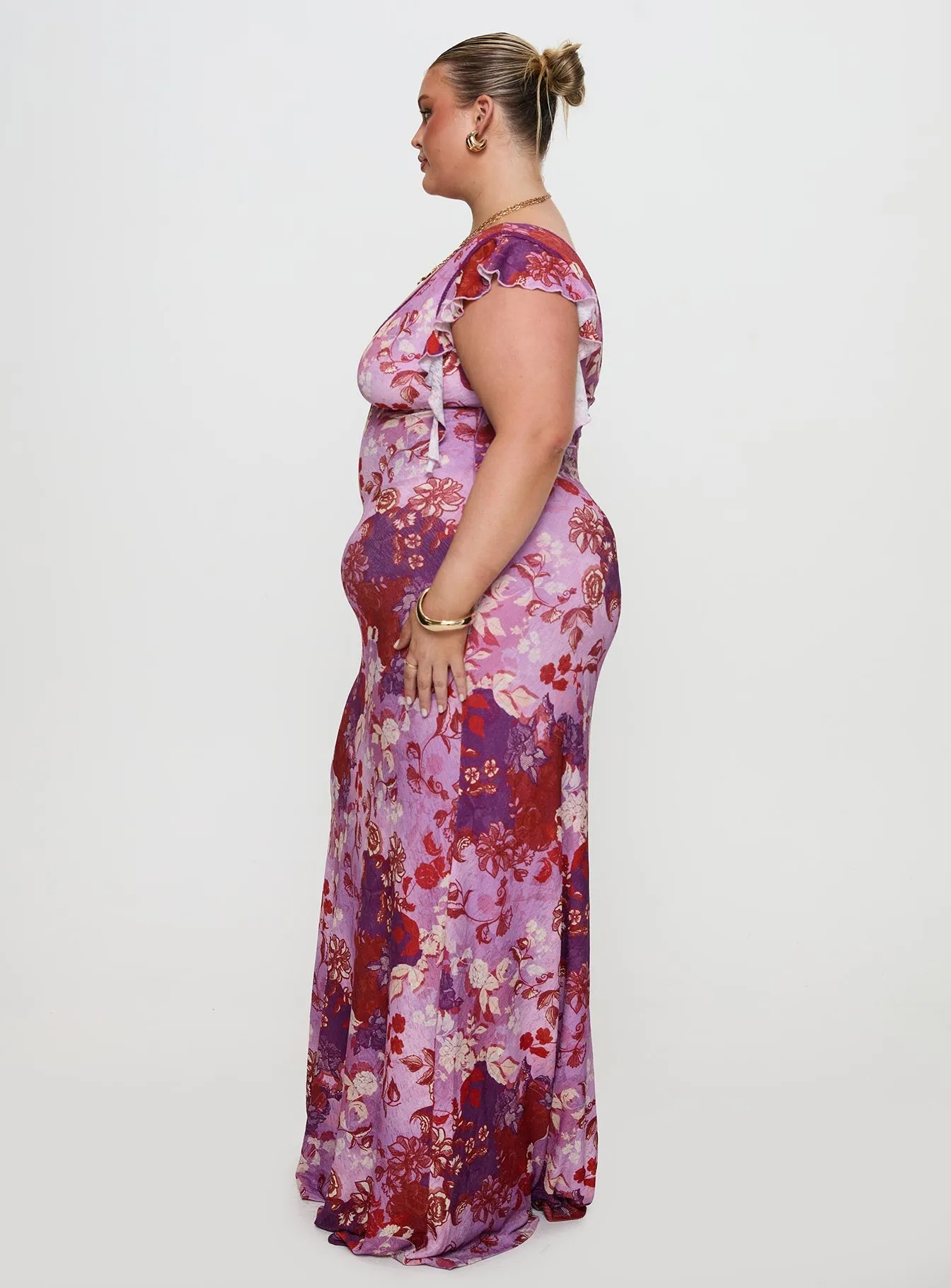 Soleila Maxi Dress Purple Multi Curve sold by Princess Polly product image thumbnail 4