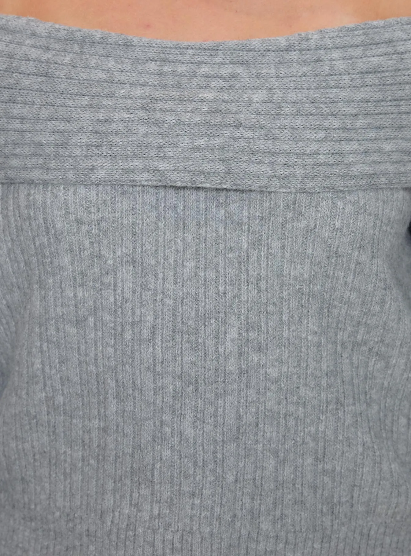 Snowie Off Shoulder Knit Sweater Grey Curve sold by Princess Polly product image thumbnail 5