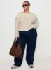 Parkley Boucle Off The Shoulder Cream Curve sold by Princess Polly