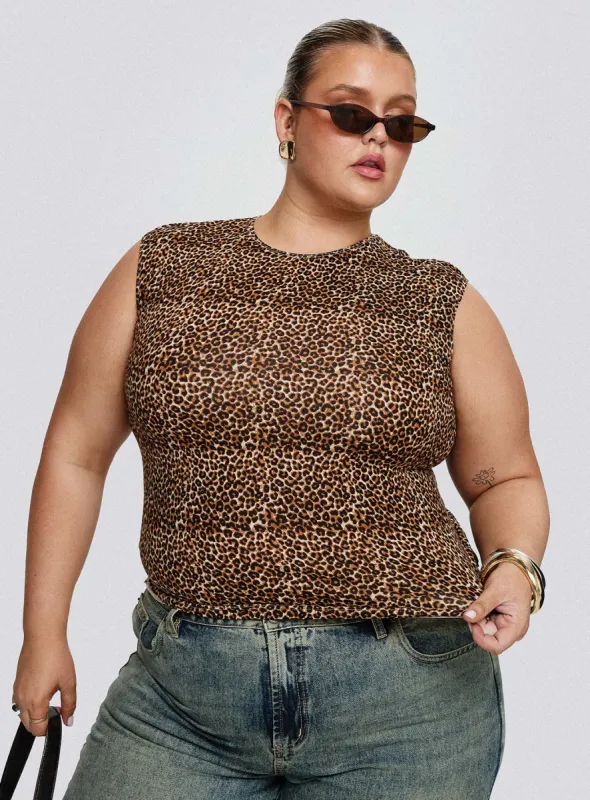 Lure Top Leopard Curve sold by Princess Polly