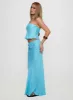 Lucelia Maxi Skirt Aqua sold by Princess Polly
