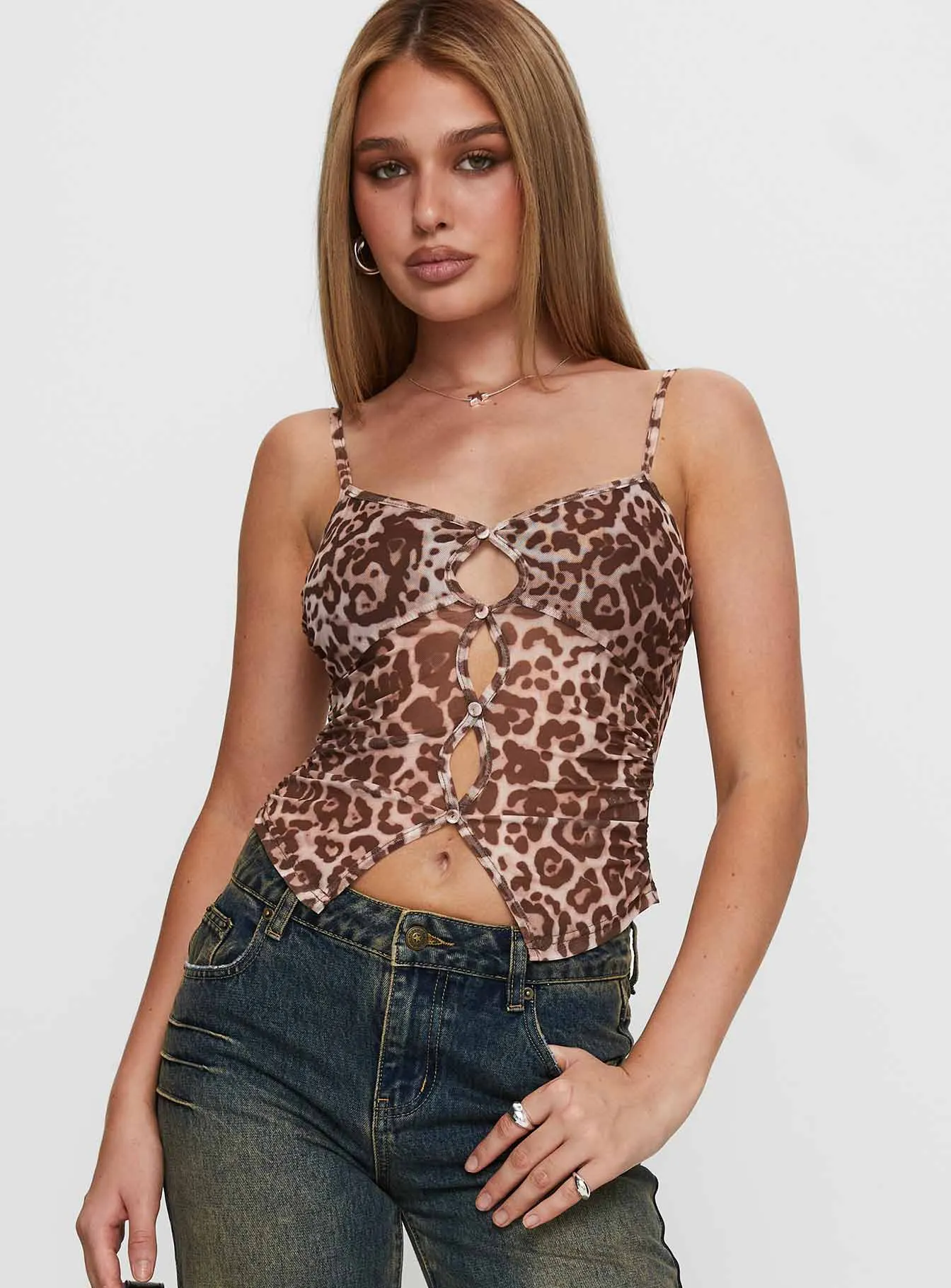 Tanaia Button Up Top Leopard sold by Princess Polly product image thumbnail 2