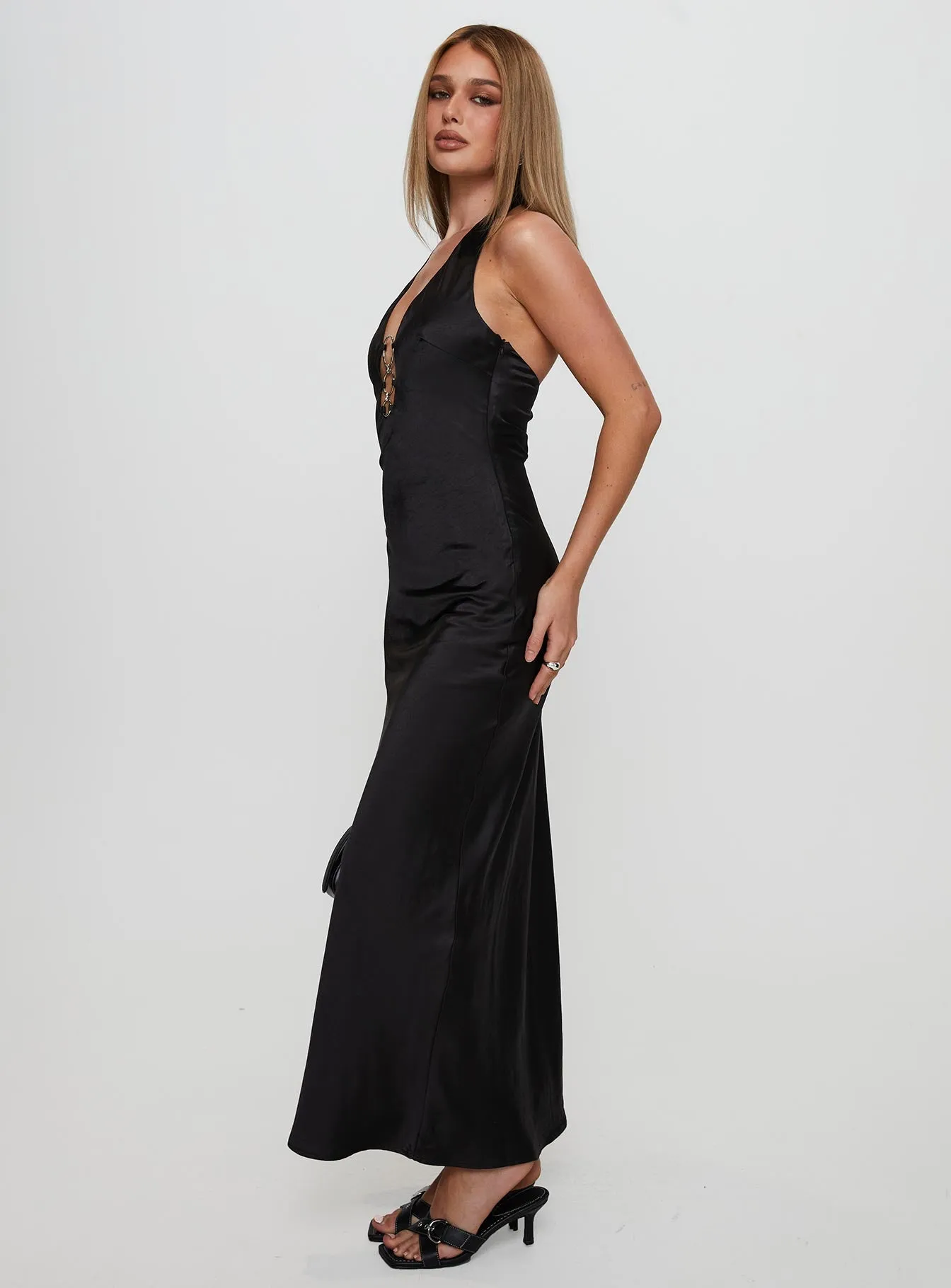 Vasilisa Halter Neck Maxi Dress Black sold by Princess Polly product image thumbnail 3